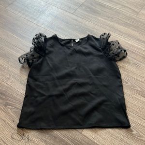 Shane kid size 11,12 black, puffy sleeves shirt